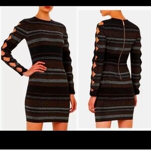 Ted Baker London Simona Metallic Stripe Bodycon dress TED SIZE 2 / US SIZE 6 NWT